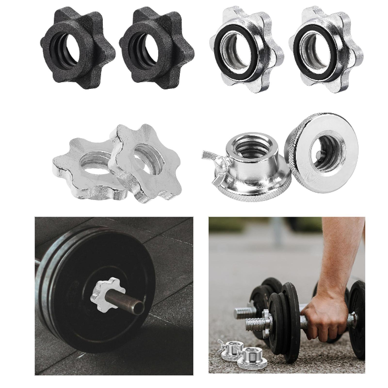 Sports Equipment List - 2Pcs Barbell Screw Collars Equipment Steel